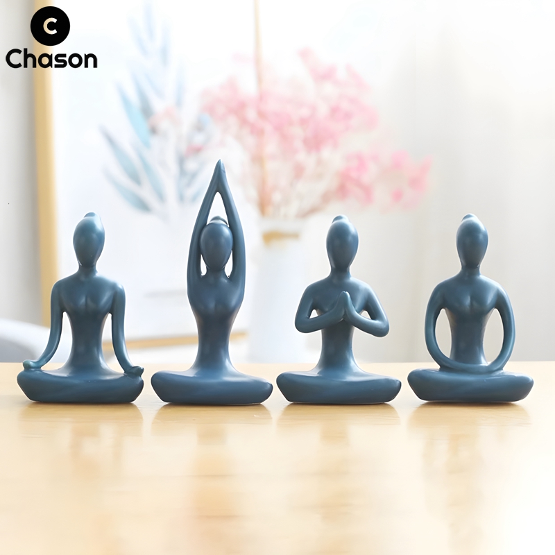 Home Gym Zen - Biru Zen Abstrak Yoga Pose Perempuan