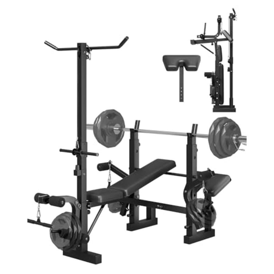 Home Gym Lat Pulldown - Set Bangku Angkat Beban Lipat 8-in-1