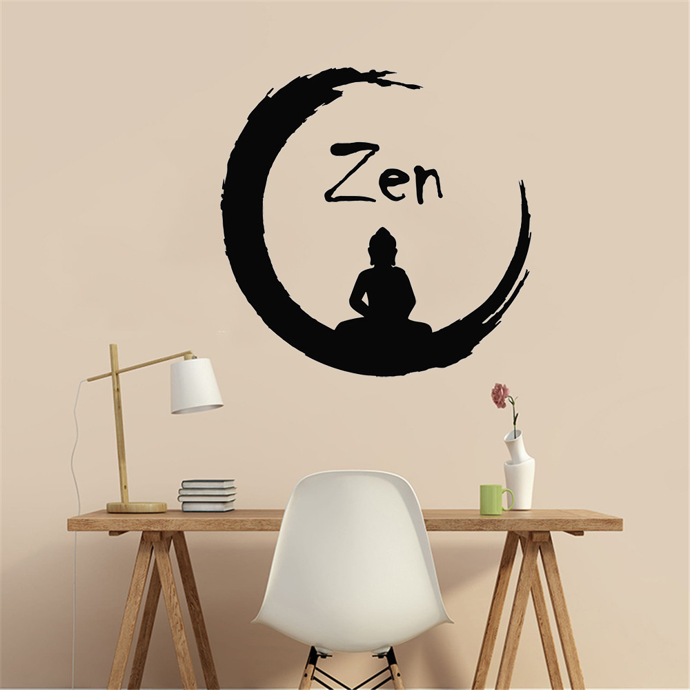 Home Gym Zen - Stiker Dinding Bulat Zen Yoga Buddha
