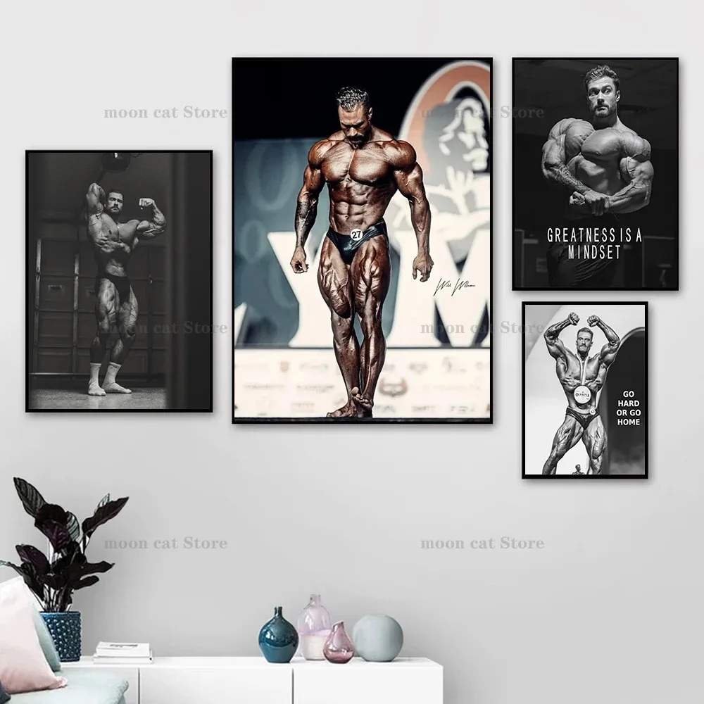 Home Gym On Wall - Lukisan Kanvas Chris Bumstead Binaragawan Poster