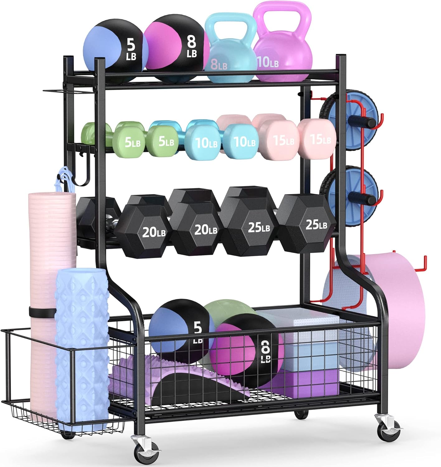 Home Gym Training - Rak Dumbbell Gym Rumahan dengan Roda,