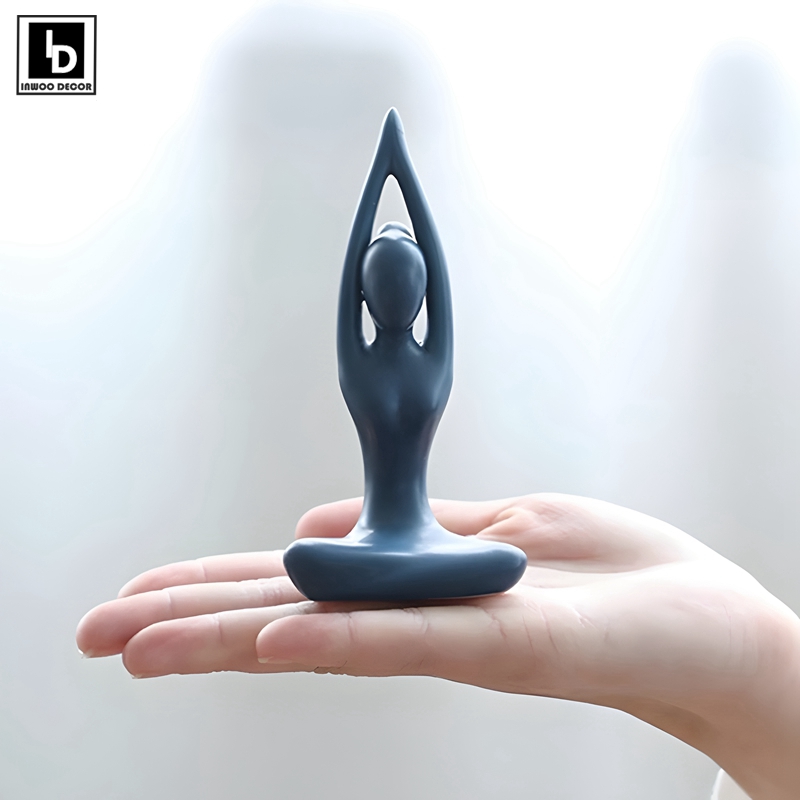 Home Gym Zen - Abstrak Yoga Pose Zen keramik ornamen
