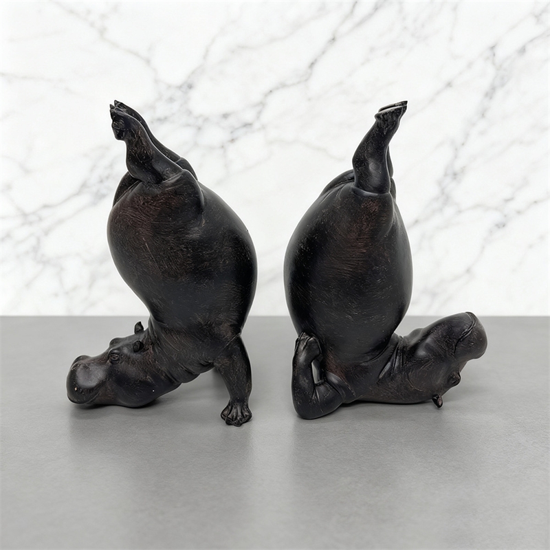 Home Gym Zen - Patung Resin Yoga Hippo Pose Zen,