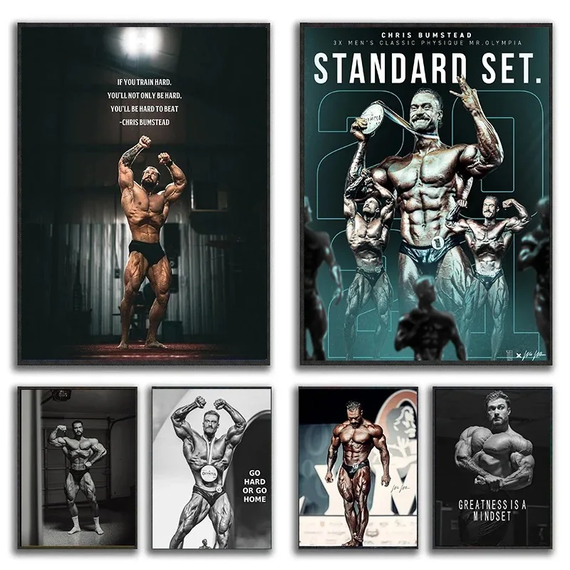 Lukisan Kanvas Chris Bumstead  - Home Gym On Wall ulasan dan harga