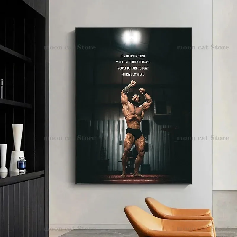 Lukisan Kanvas Chris Bumstead  - Home Gym On Wall ulasan dan harga