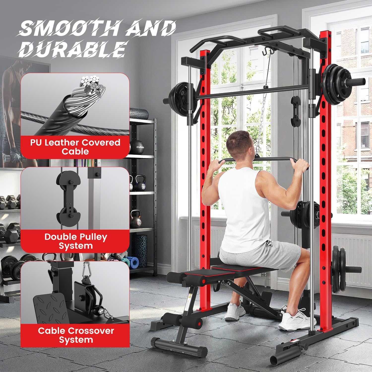 Rak Smith Machine All-in-One d - Home Gym Lat Pulldown ulasan dan harga