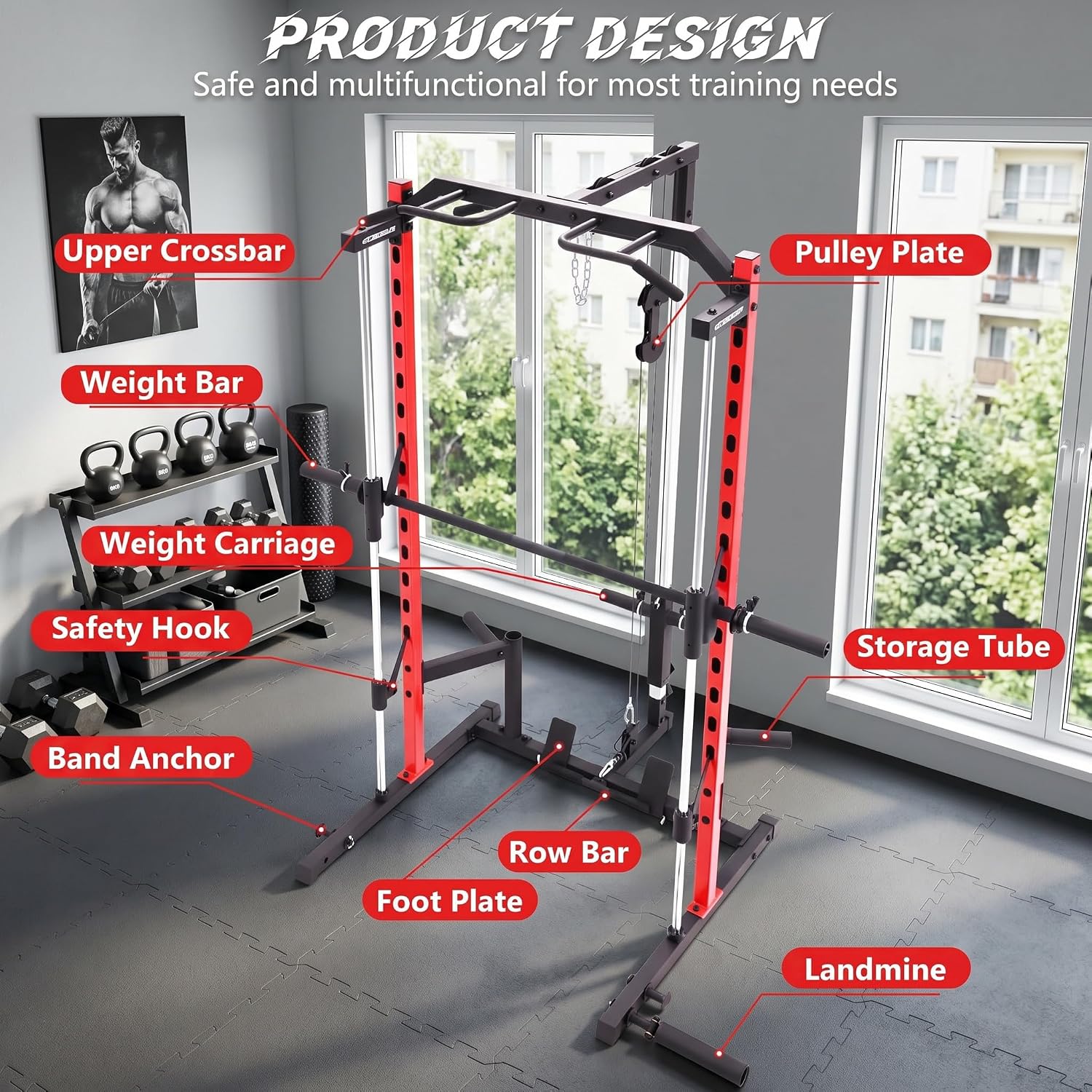 Rak Smith Machine All-in-One d - Home Gym Lat Pulldown ulasan dan harga