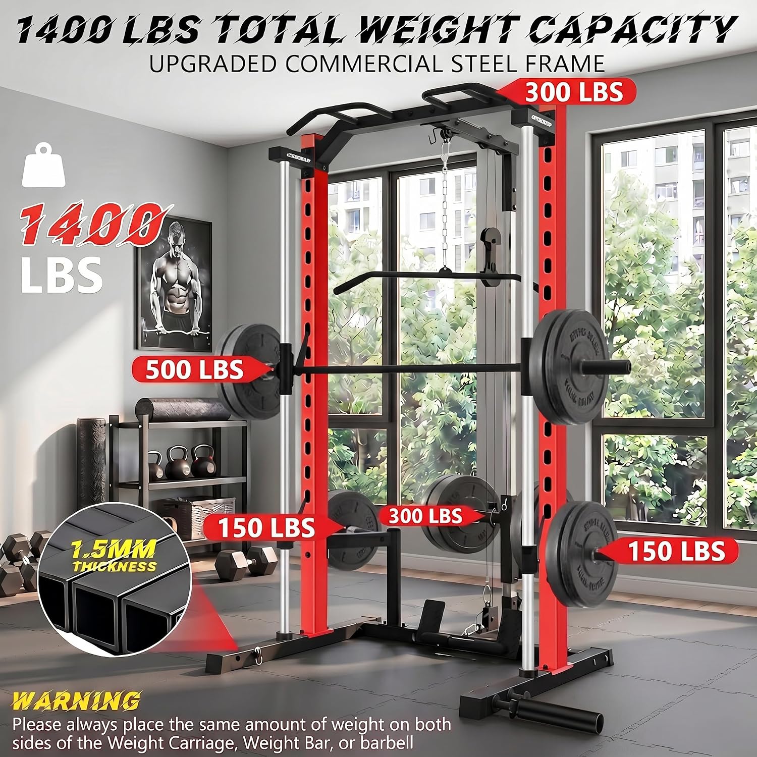 Rak Smith Machine All-in-One d - Home Gym Lat Pulldown ulasan dan harga